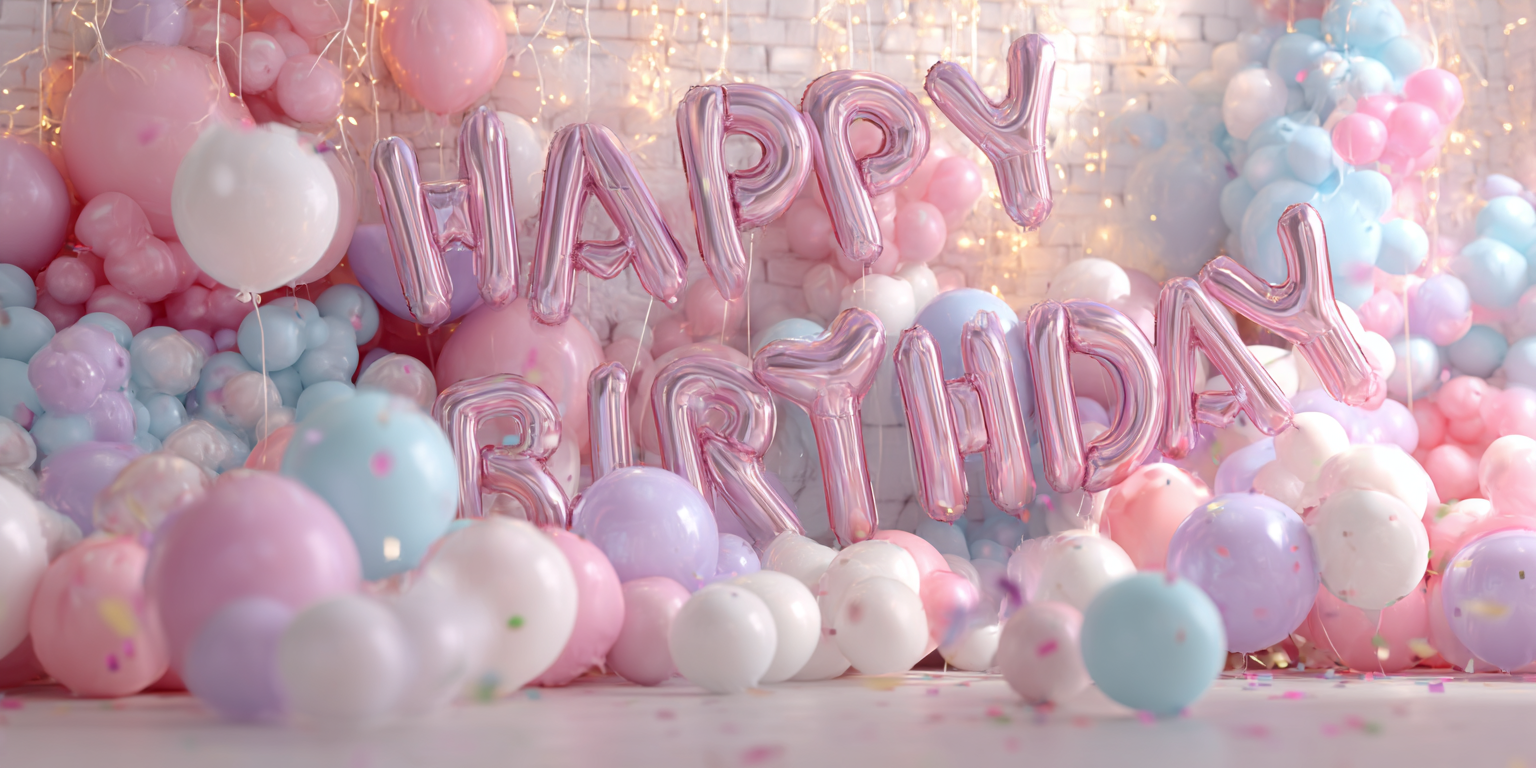 Decorațiuni de ziua de naștere cu baloane colorate